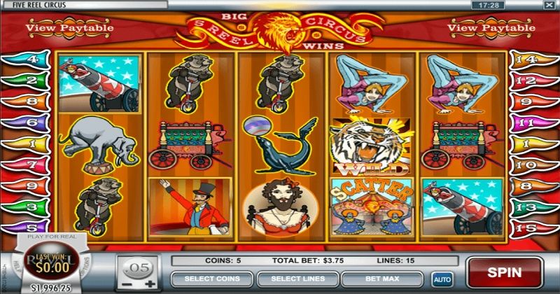 Play in 5 Reel Circus Slot Online from Rival Gaming for free now | www.llanon.com